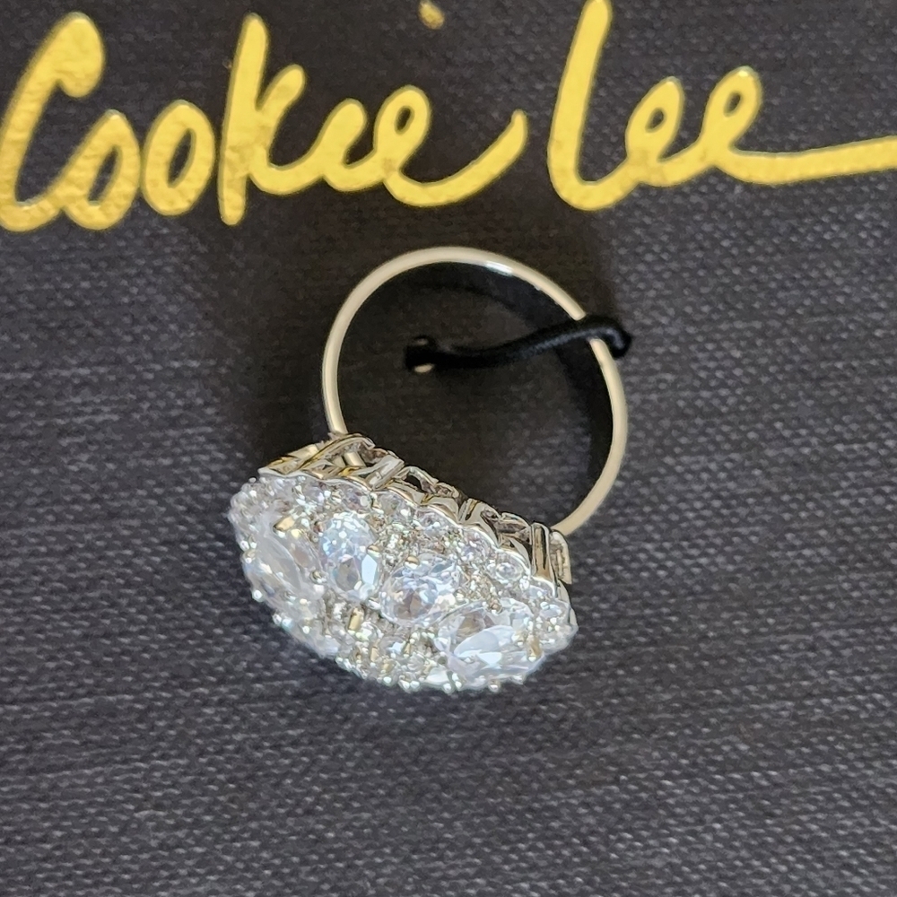 Cookie Lee silver bling jewel ring NWT - Picture 8 of 13